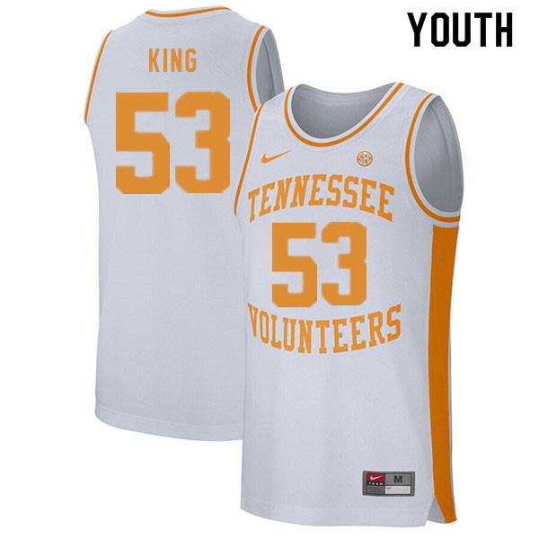 Youth #53 Bernard King Tennessee Volunteers College Basketball Jerseys Sale-White